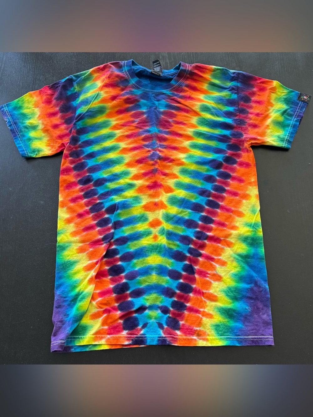 New 100% Cotton Rainbow Psychedelic Tie Dye T-Shirt Jammin On Rave Festival S
